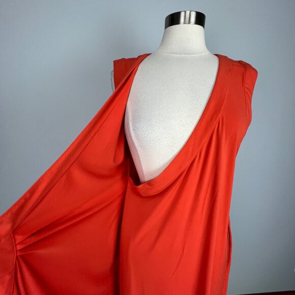 BCBGMaxAzria Womens Sleeveless Wrap Mini Dress Red Clay Orange size Large - Picture 10 of 14